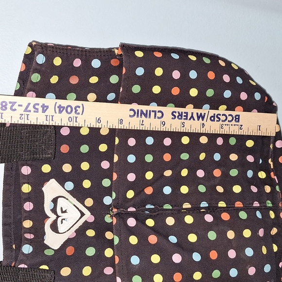🟢 Roxy tote bag/shoulder purse. Black with polka dots. - Picture 7 of 13